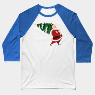 Shanta Claus with tree Baseball T-Shirt